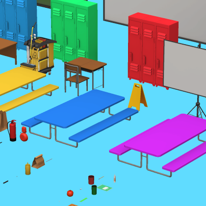 Low Poly Textured School Roleplay Pack
