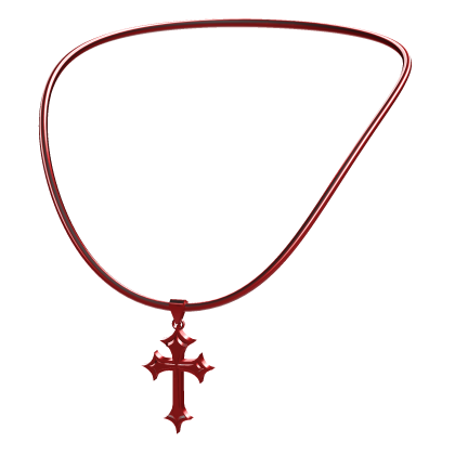 -',ৎ Red Y2K Cross Necklace (3.0)