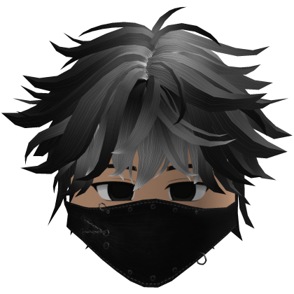 Cute Emo Boy Mask Black Y2K emo ( gray dark )