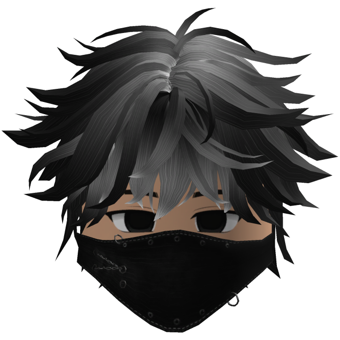 Cute Emo Boy Mask Black Y2K emo ( gray dark )
