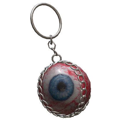 Blue Eyeball Silver Keychain