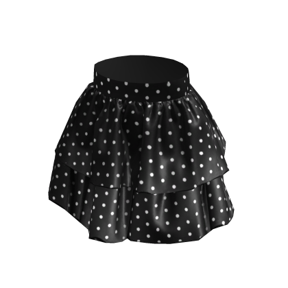 Luxe Noir Dotted Tiered Silk Skirt thumbnail
