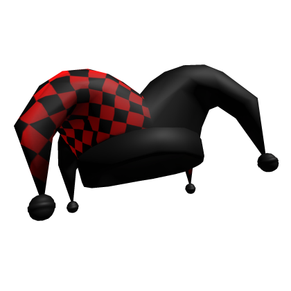 Black Red Checkered Jester Hat Roblox item