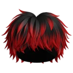 [FREE] Black Red Fluffy Messy Boy Hair