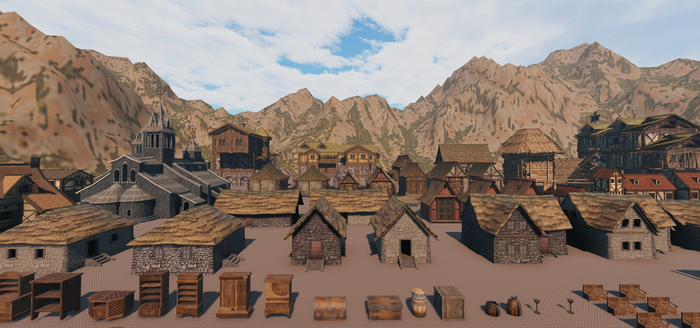 Large Medieval Roblox Buildings Pack preview 4