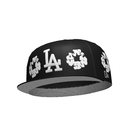 Black LA Denim tears Tilted Fitted Cap