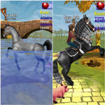 Nice people group and horse liker