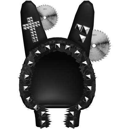 Emo Saw Bunny Hood w/ Studs in Black Roblox item