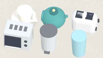 Low Poly Kitchen Appliance Pack x55 Cooking Props preview 9