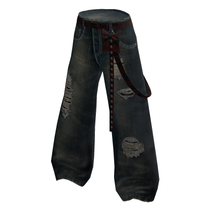 Baggy Ripped Vintage Jeans - Denim