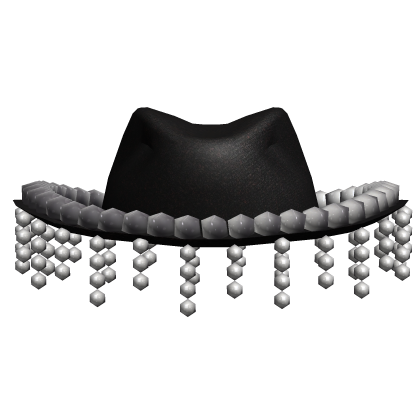 Black & White Cowboy Hat with Pearls Roblox item