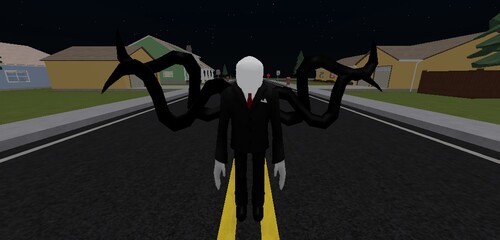 Slenderman in the town