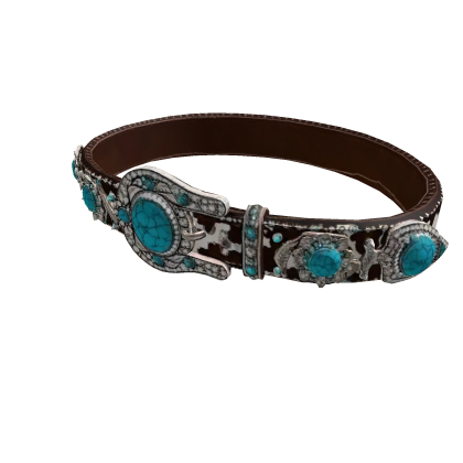 Turquoise Cow Print Concho Western Belt