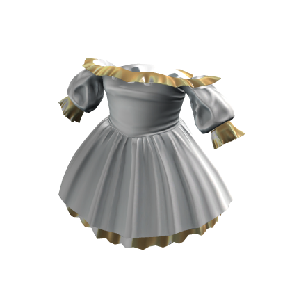 Lovely Ruffled Dress - White Gold thumbnail