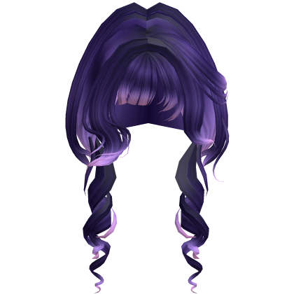 Anime Soft Curly Hair w/ Bangs (Galaxy Purple)