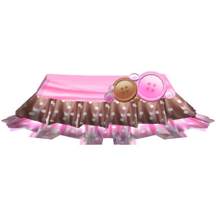Polka Dot Two Layered mini Skirt in Pink Brown
