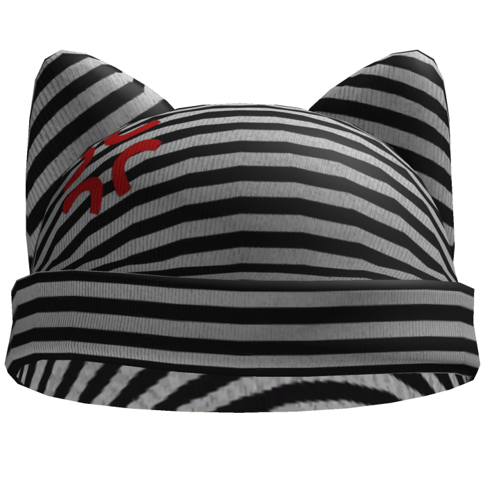 Angry Cat Beanie black and withe stripes 💢