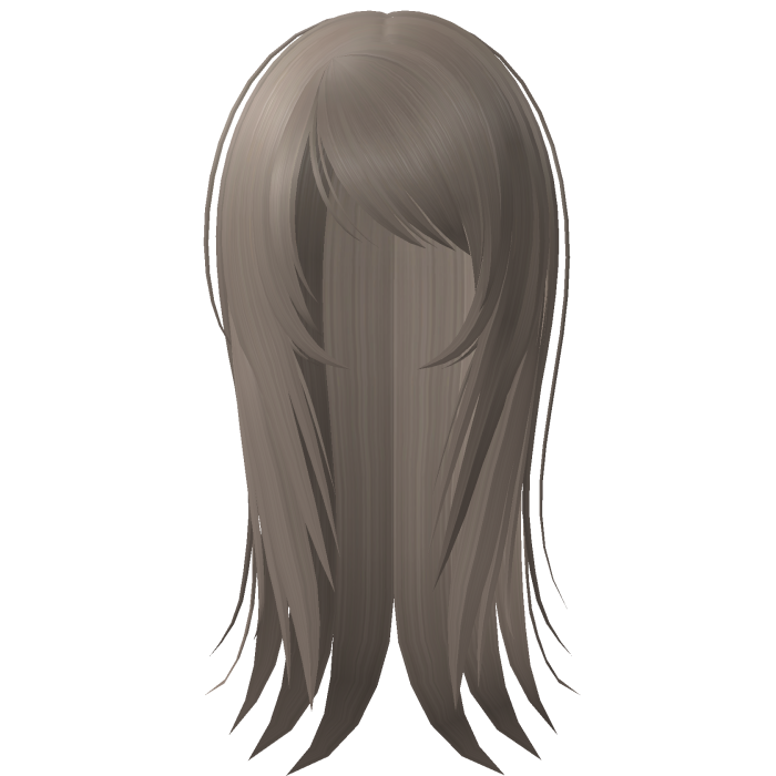 ☆ emo scene messy wispy long hair ash brown