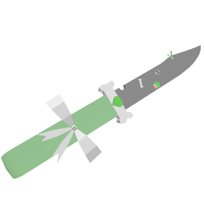 [1.0] Kawaii cottagecore green knife w/ stickers thumbnail