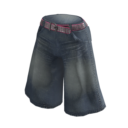 Y2K Jorts w Pink Studded Belt thumbnail