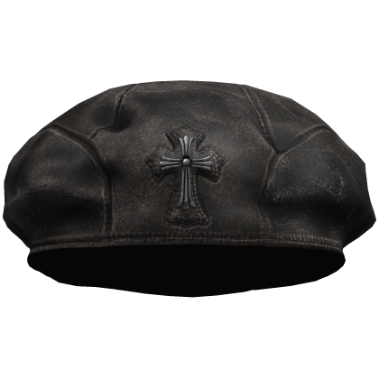 Military Chrome Cross Beret in Light Grey Roblox item