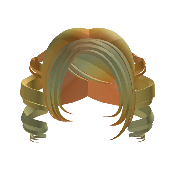 ombre orange twee swirly pigtails and bangs ˚｡⋆