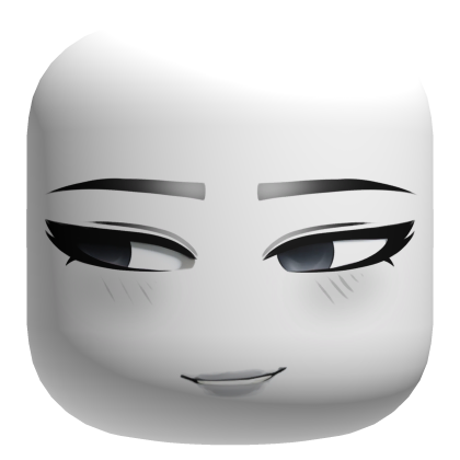 Smiling Face Looking To The Side - White Roblox item
