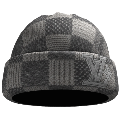 Grey LV Designer Beanie