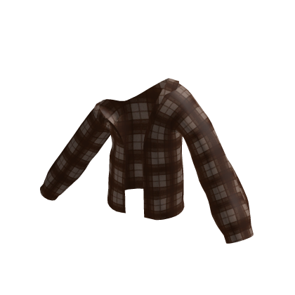 Brown Plaid Off The Shoulder Flannel