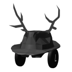 Black Fedora + Shades + Headphones + Antlers