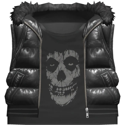 希少✨HYDROGEN Down vest skull black Y2K XL Skull Puffer Vest | Roblox Item - Rolimon's