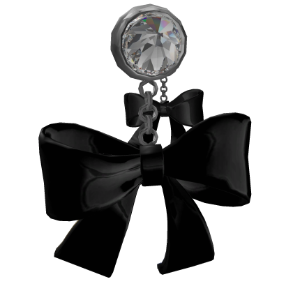 Black Bow Silver Diamond Earrings Roblox item
