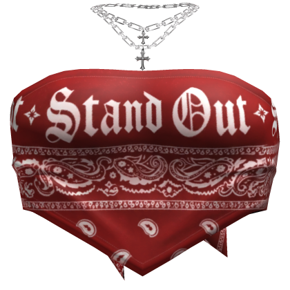 Red Bandana Tube Top with Necklace Bundle 3.0