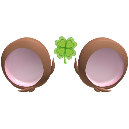 ♡ cute brown hamster ears with clover