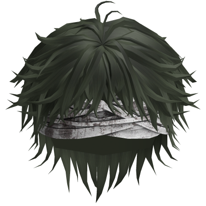 Green Messy Anime Boy Hair w/ Bandages Roblox item