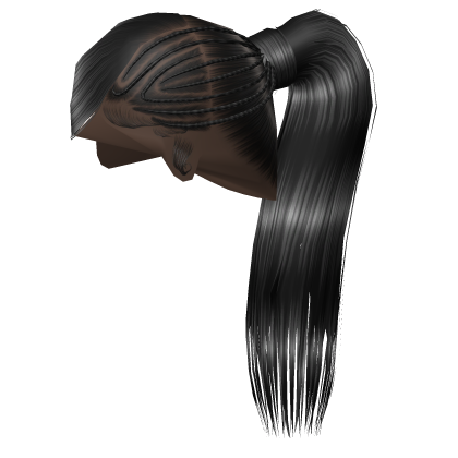 ☆ | Black Side Swoop Braided Ponytail Roblox item