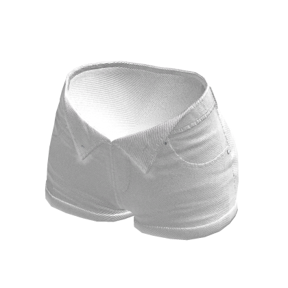 Jean Shorts Unzipped White Denim Opened Ripped Y2K thumbnail