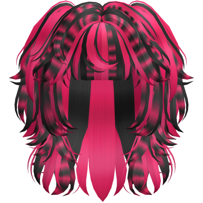 Messy Scene Short Pigtail WolfCut Raccoon Hot Pink Roblox item