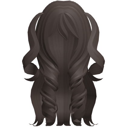 curly long princess pigtails brown hair Roblox item