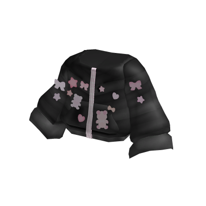 Cute Oversized Decora Bear Charm Sweater in Black thumbnail