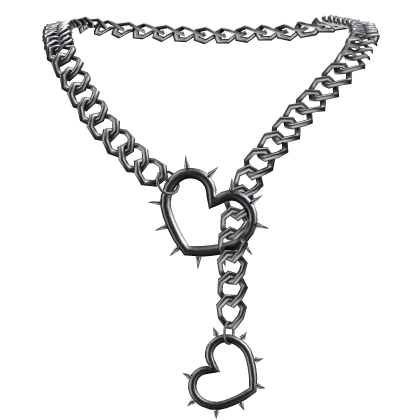 Steel Silver Heart Chain Choker
