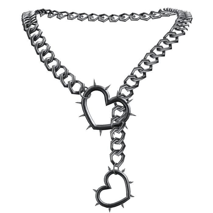 Steel Silver Heart Chain Choker