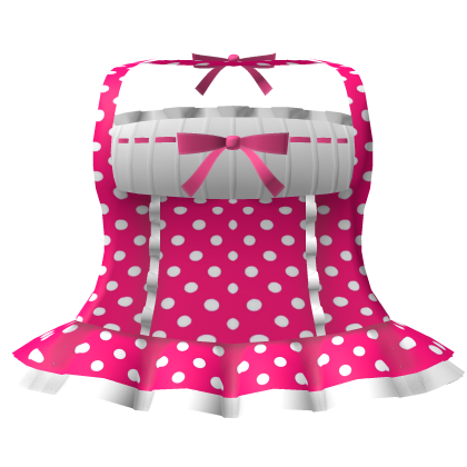 cute hot pink polka dot halter bow doll dress