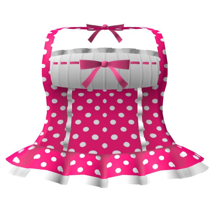 cute hot pink polka dot halter bow doll dress
