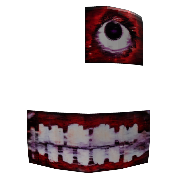 Red Creepy Grin Face Cover