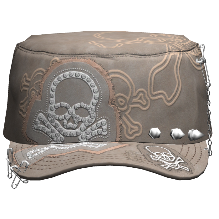Grunge Punk Skull Cap Faded Beige