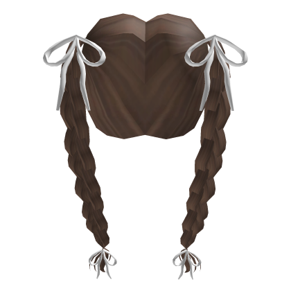 White bow braids Roblox item