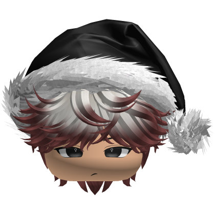 Messy Fluffy White Red Hair a Santa Hat Y2k  Roblox item