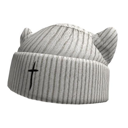White Cross Beanie