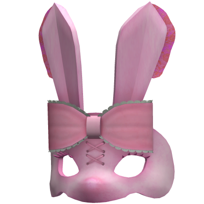 Bunny Rabbit Bow Masquerade Mask Pink/White Roblox item